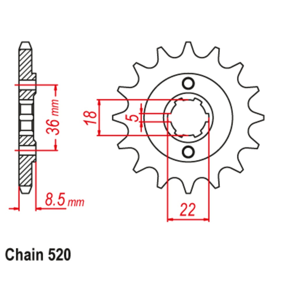 New SUPERSPROX 14T Sprocket - Front For YAMAHA SRX250 10-51Y-14