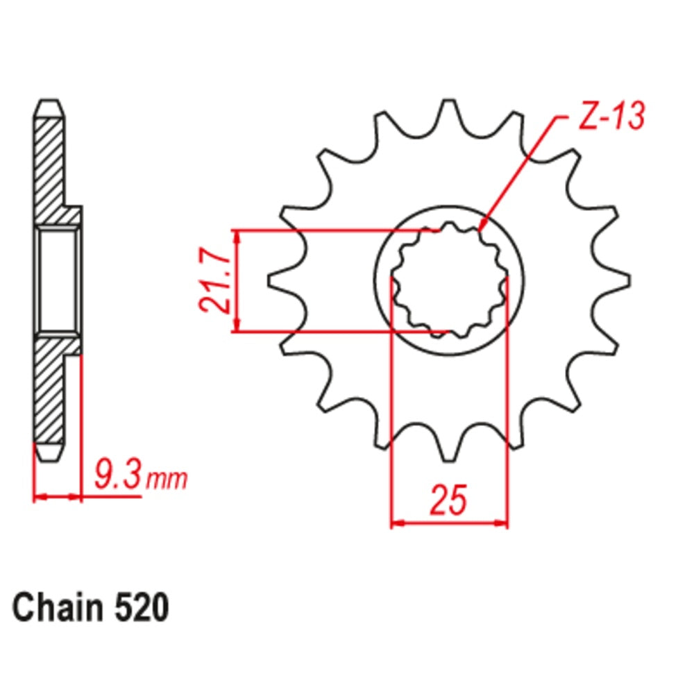 New SUPERSPROX 13T Sprocket - Front For KAWASAKI 10-539-13