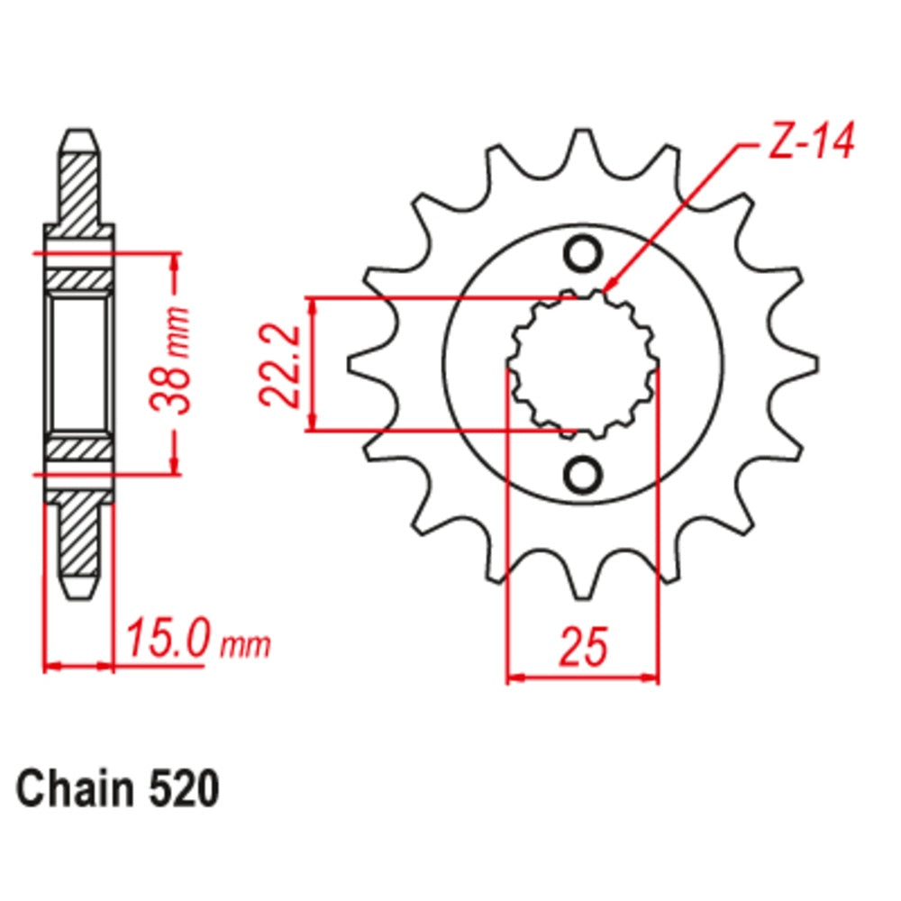 New SUPERSPROX 15T Sprocket - Front For DUCATI 907 IE 10-737-15