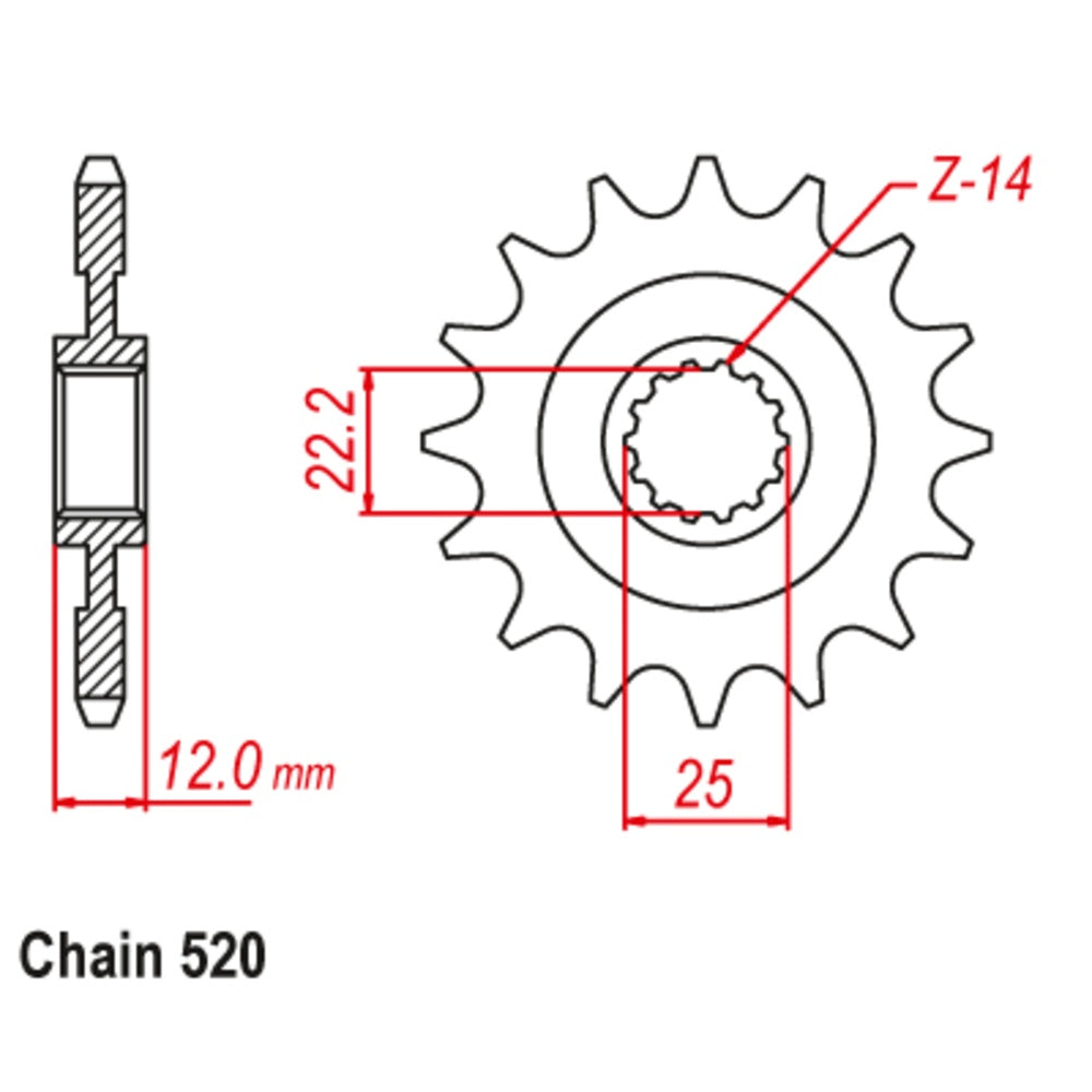 New SUPERSPROX 13T Sprocket - Front For GAS-GAS, TM 10-GG1-13