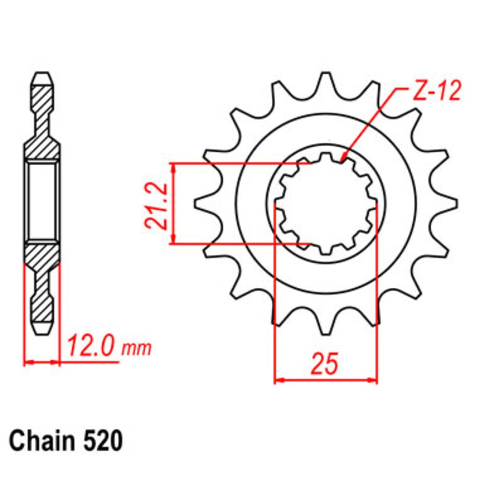 New SUPERSPROX 12T Sprocket - Front For HUSABERG, HUSQVARNA 10-HQ1-12