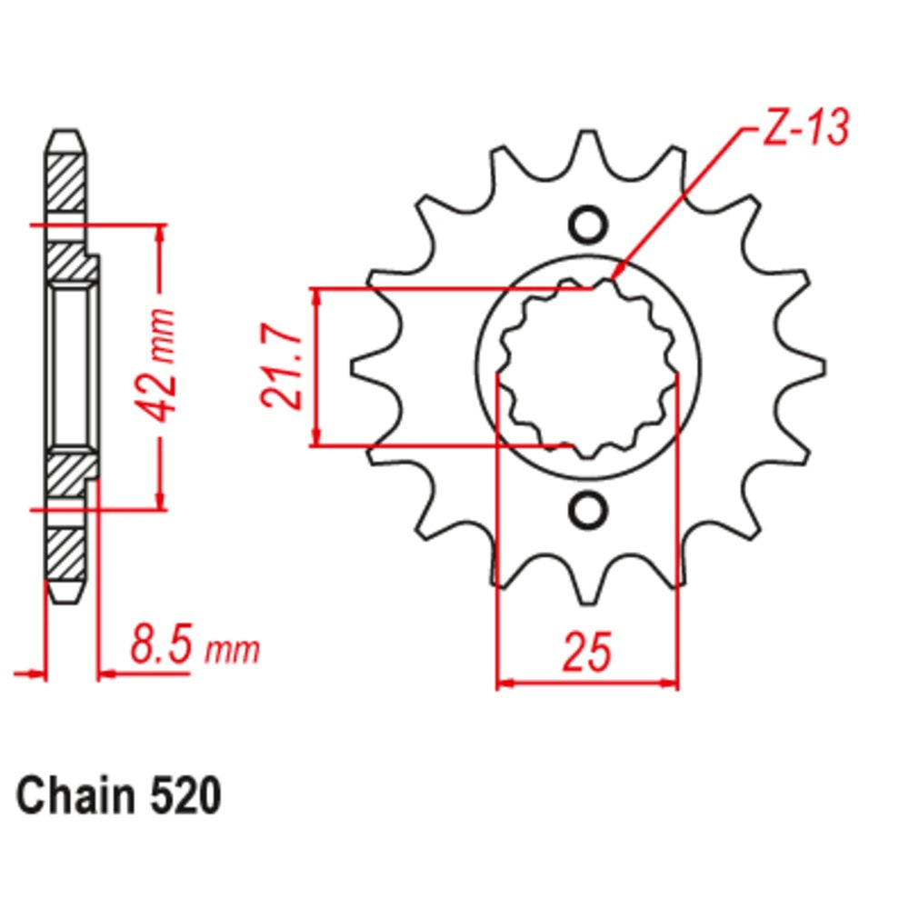 New SUPERSPROX 14T Sprocket - Front For KAWASAKI KR250 10-K13-14
