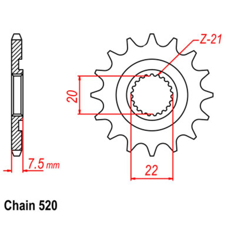SUPERSPROX 13T Sprocket - Front For HONDA CR125R, CRF250X, CRF250R 10-KSR-13