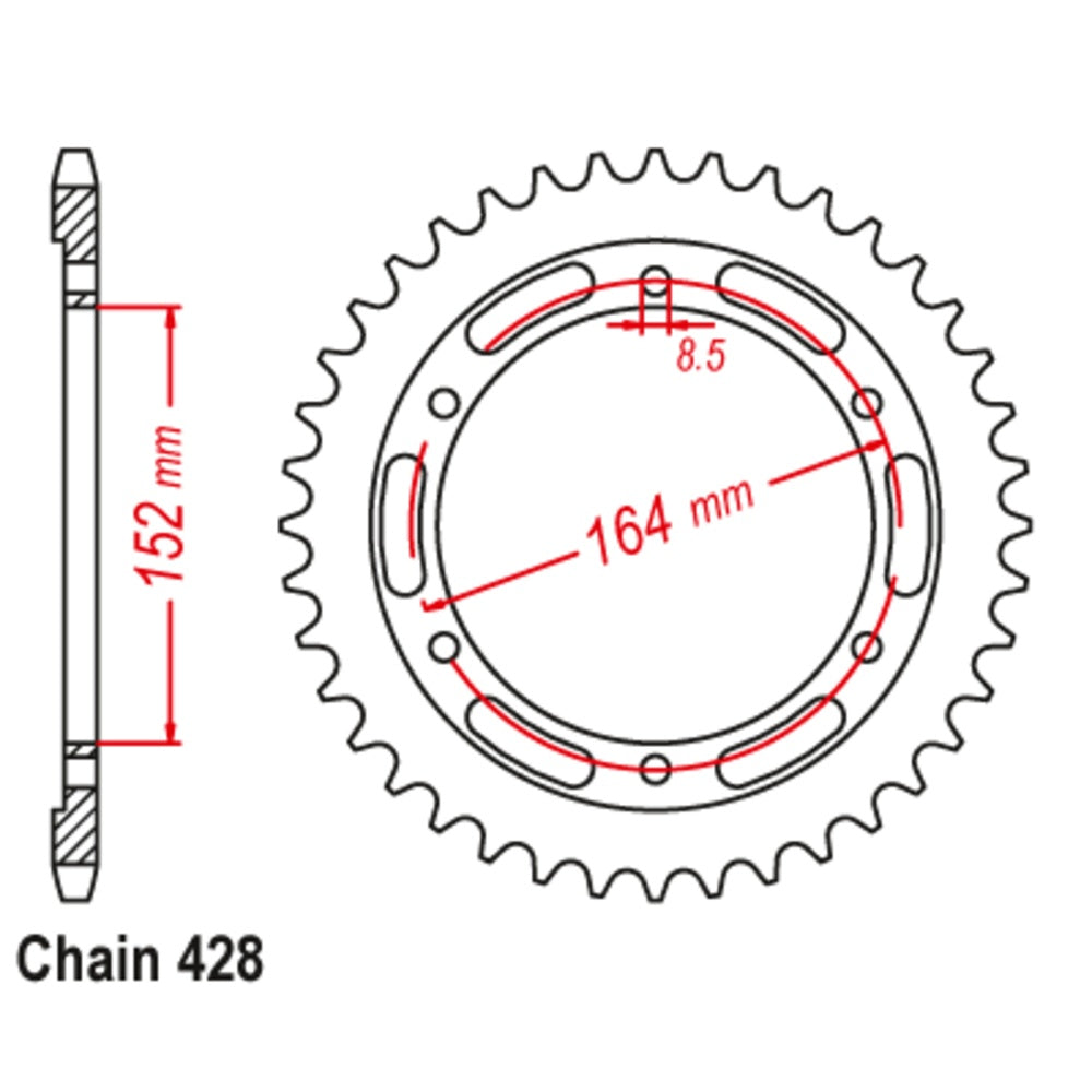 New SUPERSPROX 56T Sprocket Steel - Rear For YAMAHA SR400 11-1839-56