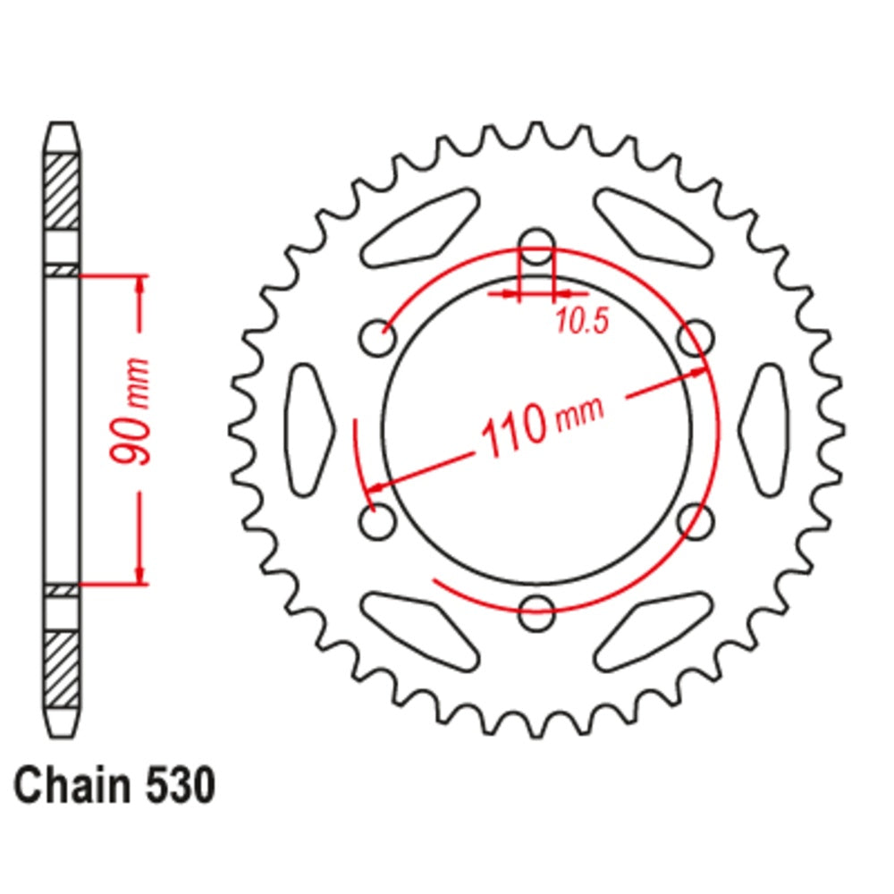 New MTX 34T Sprocket Steel - Rear For YAMAHA 11-256-34