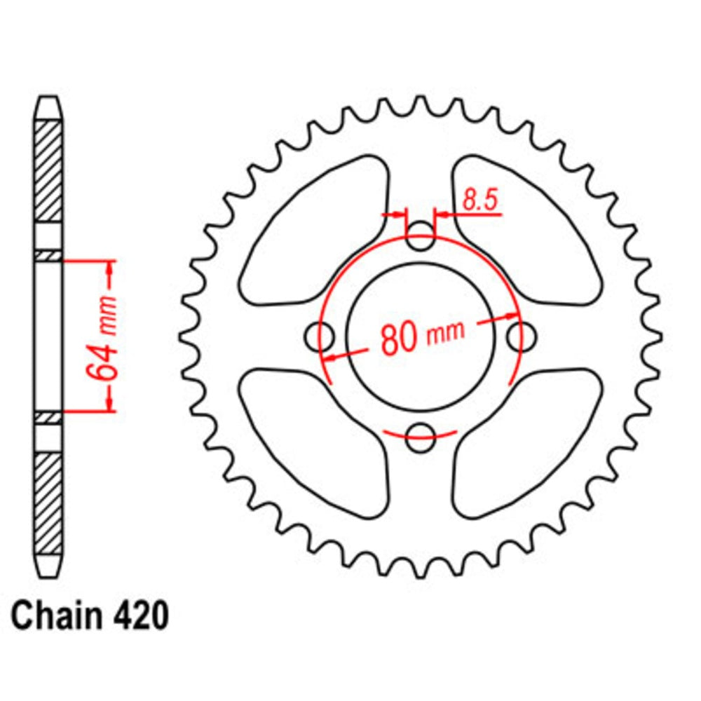 New SUPERSPROX 32T Sprocket Steel - Rear For KAWASAKI KFX50 11-2U2-32