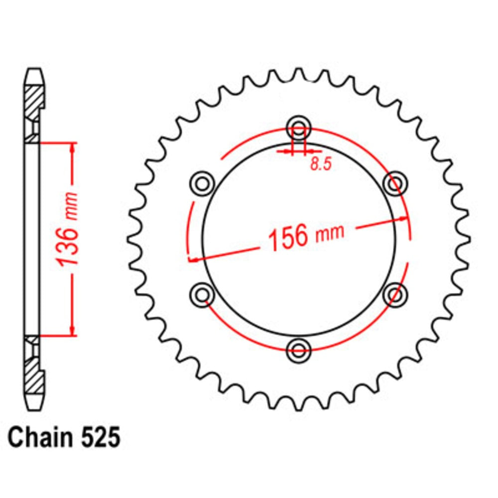 SUPERSPROX 44T Sprocket Steel-Rear For SUZUKI DR650SE, XF650 FREEWIND 11-32E-44