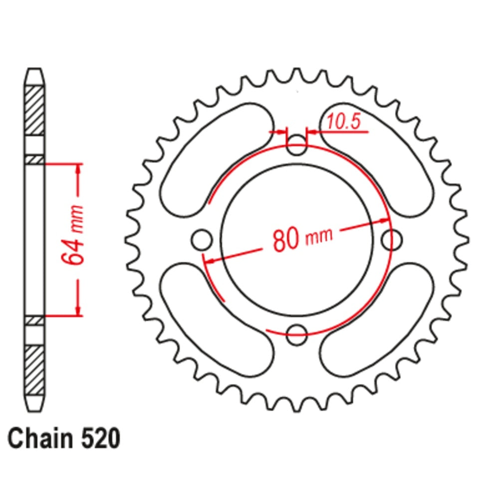 SUPERSPROX 32T Sprocket Steel - Rear For YAMAHA YFA1, YFM125G GRIZZLY 11-3FA-32