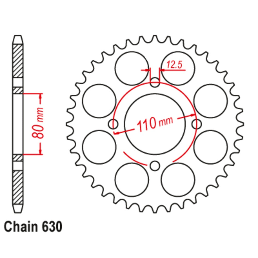 SUPERSPROX 38T Sprocket Steel - Rear For HONDA CB750, CB750F, CB750K 11-405-38