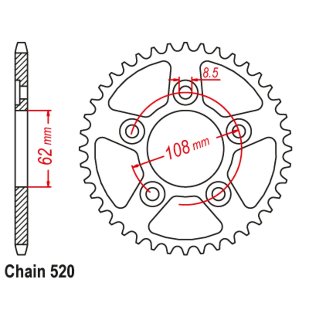 New SUPERSPROX 39T Sprocket Steel - Rear For APRILIA, CAGIVA 11-701-39