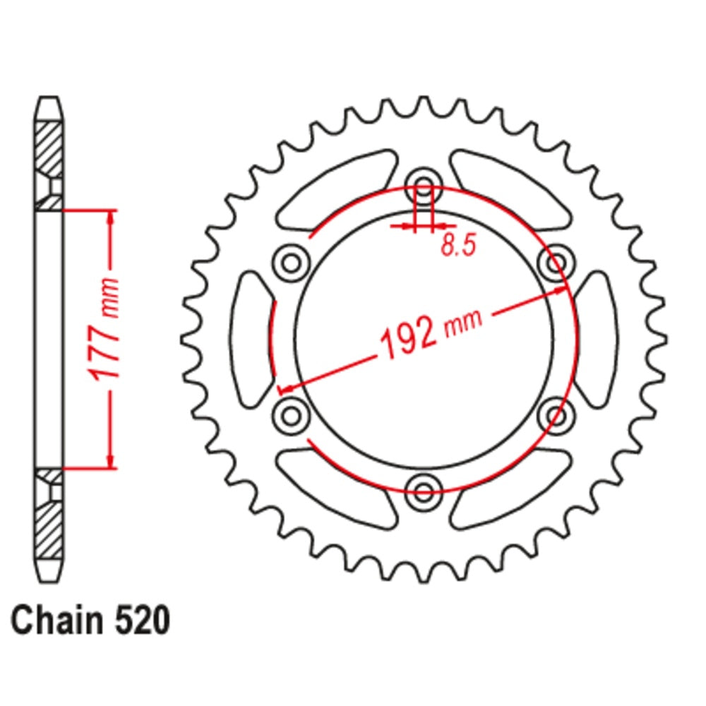 New MTX 48T Sprocket Steel - Rear For HUSQVARNA 11-HSQ1-48