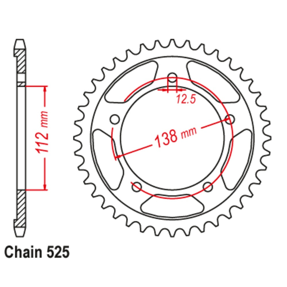 New MTX 38T Sprocket Steel - Rear For HONDA 11-MAS-38