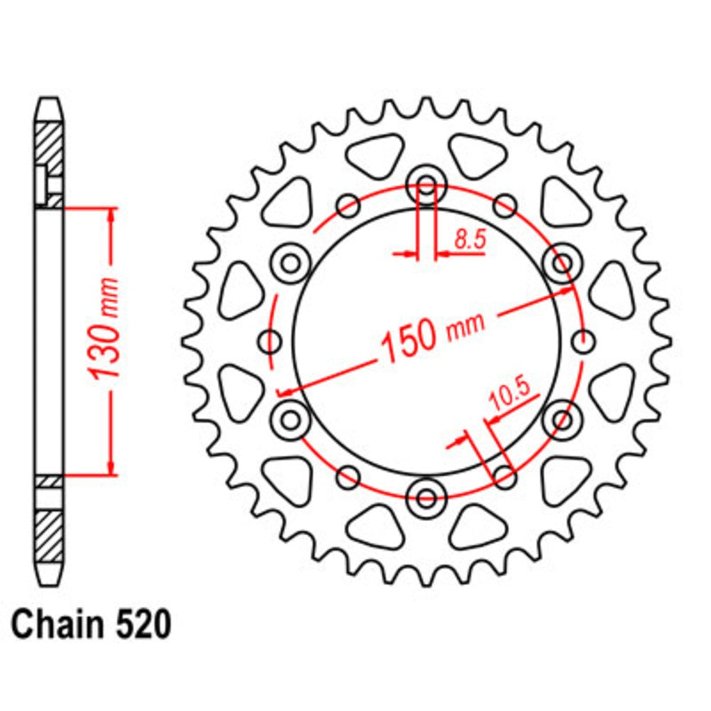 SUPERSPROX 47T Sprocket Steel - Rear For HONDA NX650 DOMINATOR, XR600R 11-MG3-47