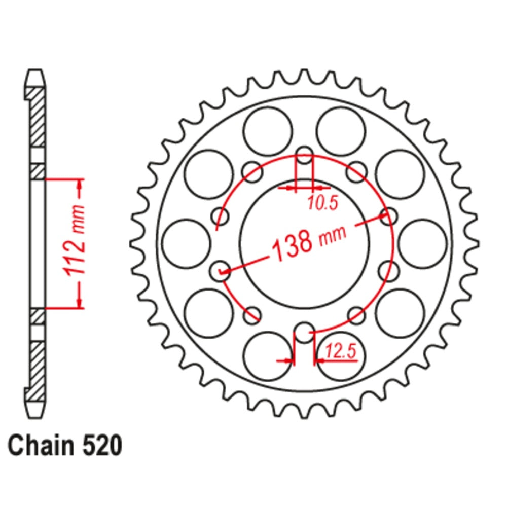 New MTX Rear Sprocket Steel Alternate Pitch For YAMAHA YZF-R1 11-MGS-39