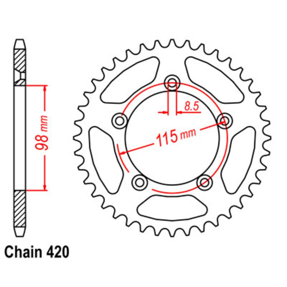 SUPERSPROX Rear Sprocket Lightweight Alloy For HUSQVARNA CR65, TC65 11A-KMX-48OG