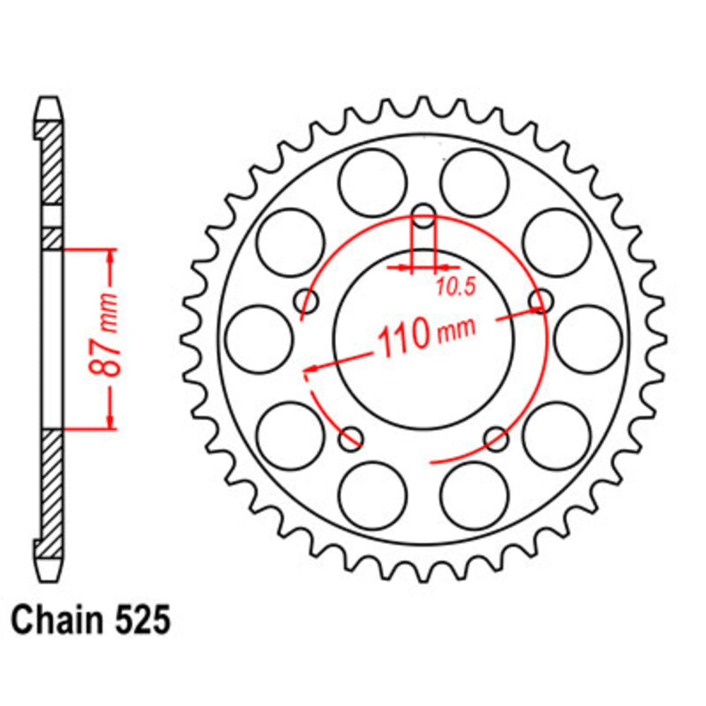SUPERSPROX Rear Sprocket Stealth Composite For SUZUKI 11S-33C-44BK