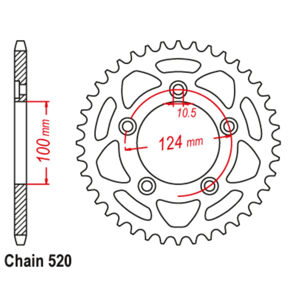 SUPERSPROX Rear Sprocket Stealth Composite For DUCATI 11S-746-45BK