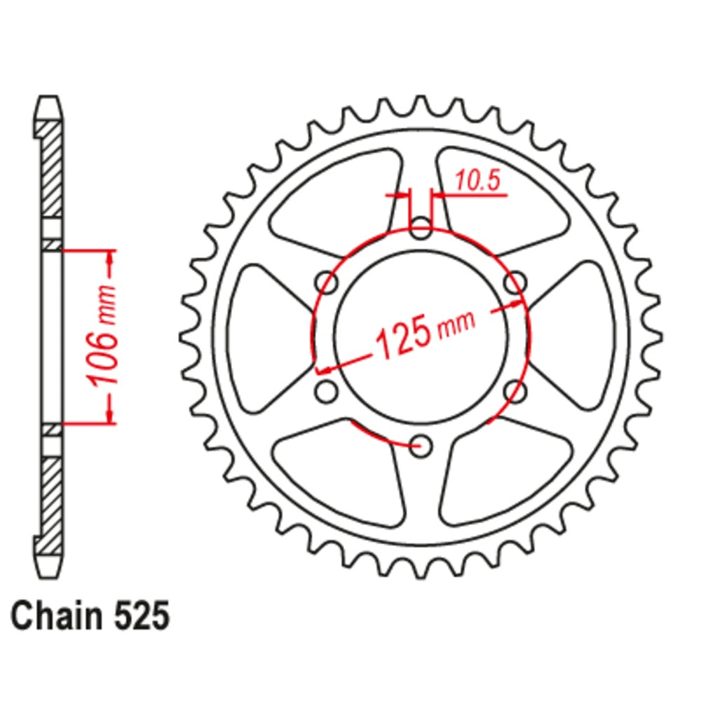 SUPERSPROX Rear Sprocket Stealth Composite For TRIUMPH 11S-TR4-37