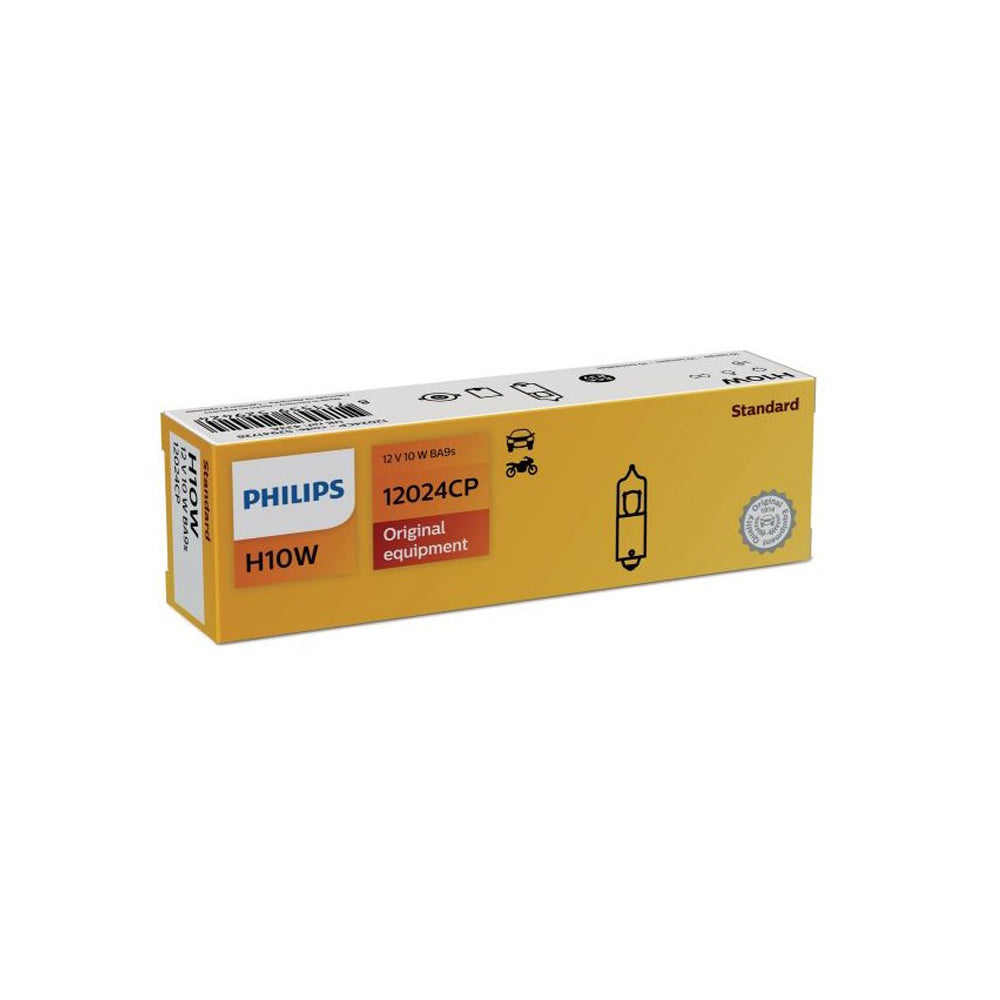 New Philips Globe H10W Ba9S 12V 10Pack (12024Cp)