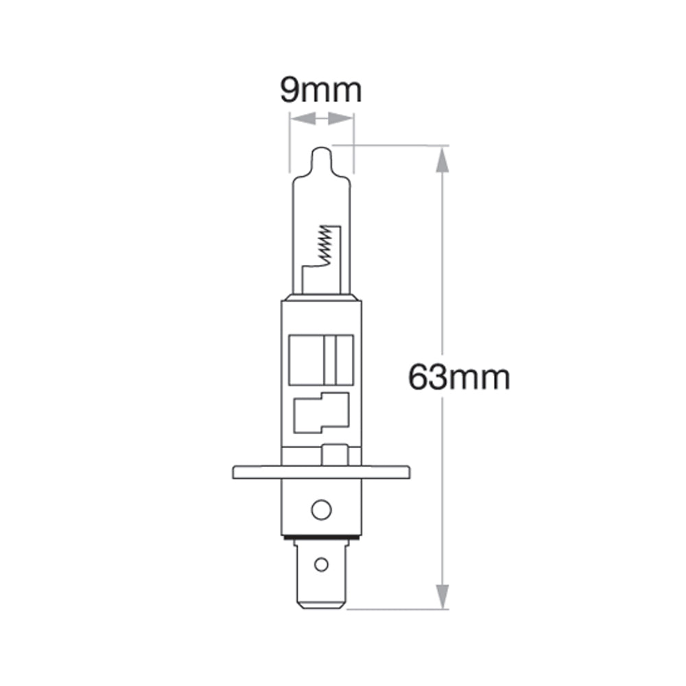 New Philips Globe H1 12V 55W Single Blister Pack Premium Vision (12258Prb1)