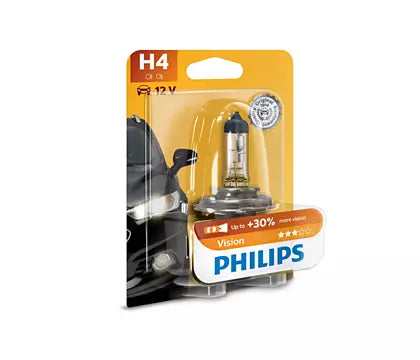New Philips Globe H4 12V 60/55W P43T-38 Single Blister Pack Premium Vision