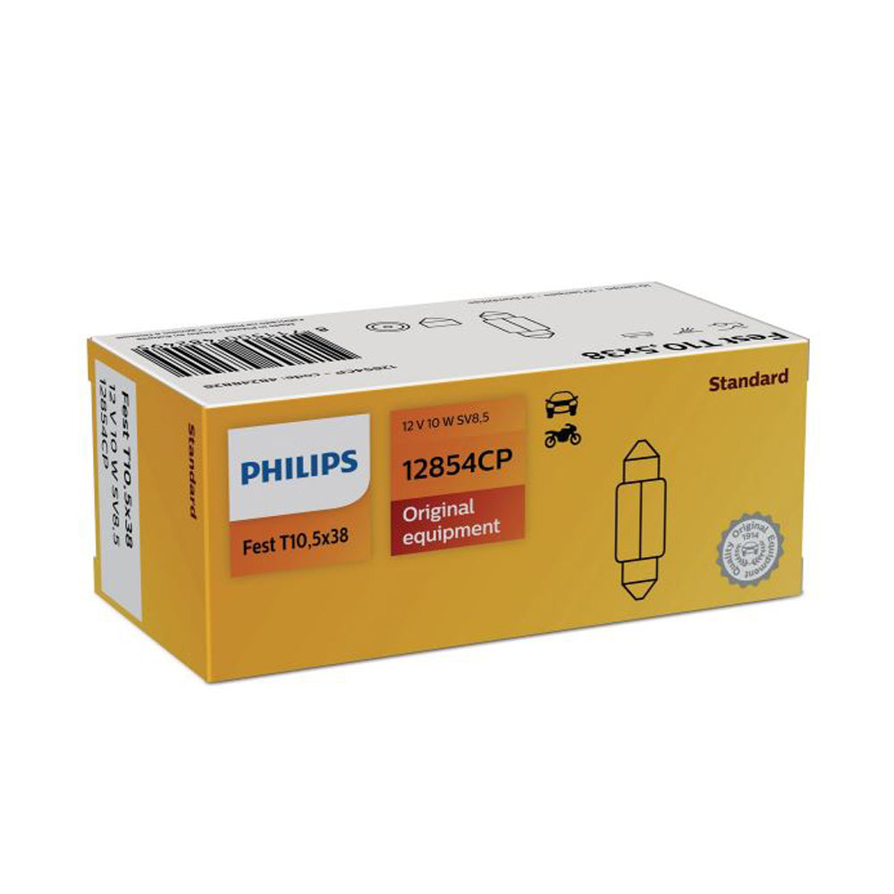 New Philips Globe Fest T10 5X38 10W 12V 10Pack (12854Cp)