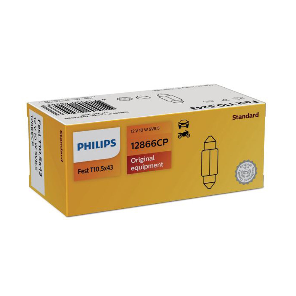 New Philips Globe Fest T10 5X43 10W 12V 10Pack (12866Cp)