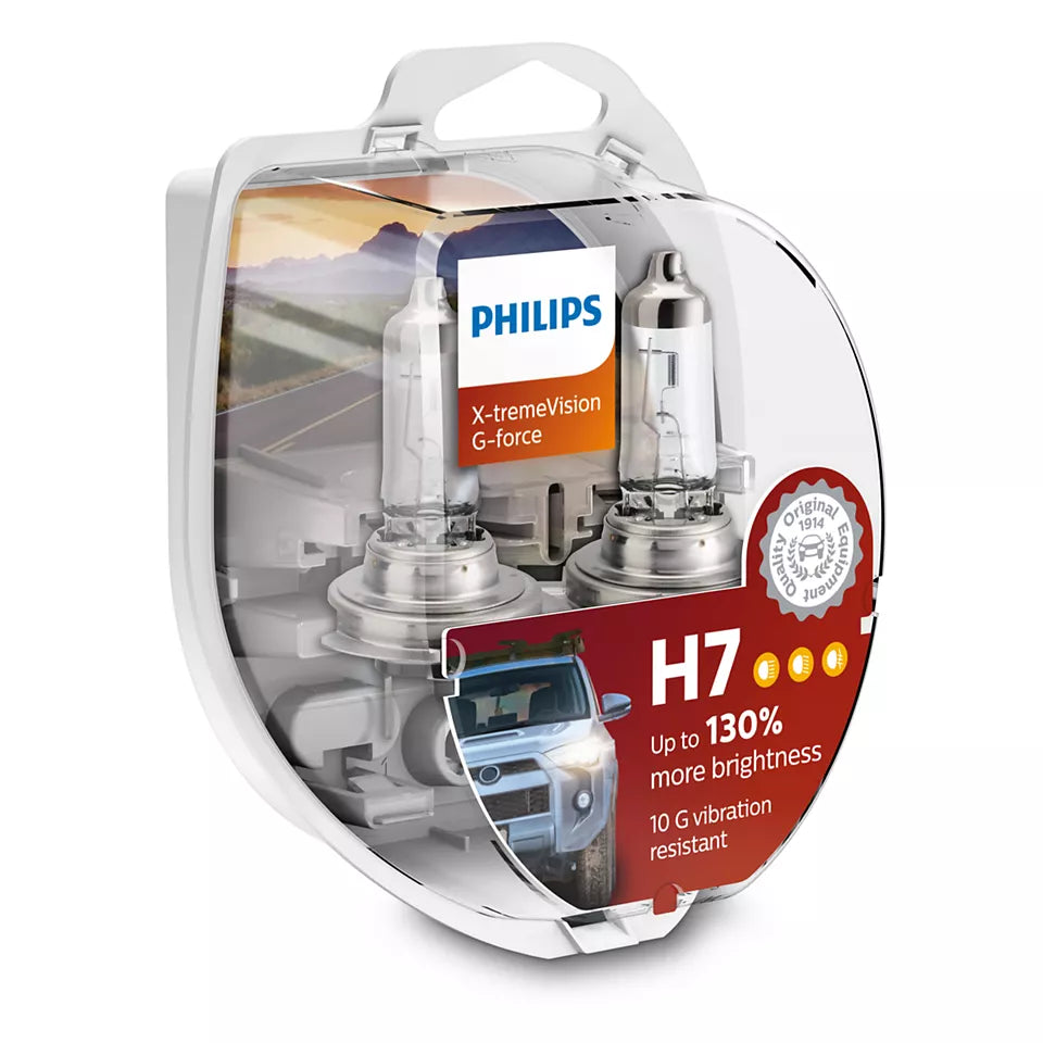 New Philips Globe H7 12V Twin Pack X-Treme Vision G-Force (12972Xvgs2)