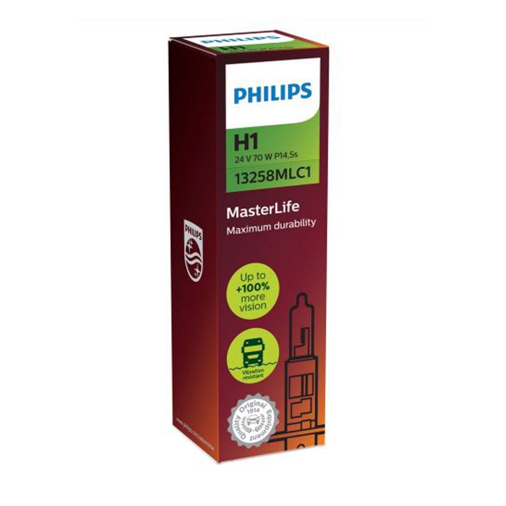 New Philips Globe H1 24V 70W P14.5S Single Box (13258Mlc1)