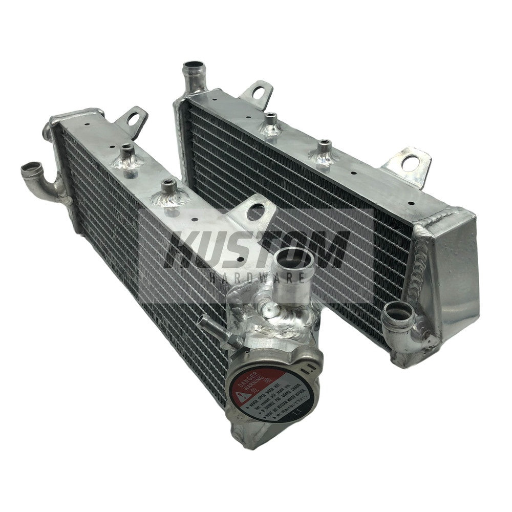 New KUSTOM HARDWARE Radiator Set For GAS-GAS, HUSQVARNA, KTM 17K-R164S | Australian Moto Spares
