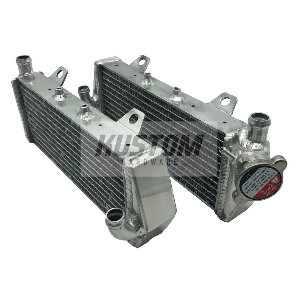 New KUSTOM HARDWARE Radiator Set For GAS-GAS, HUSQVARNA, KTM 17K-R165S | Australian Moto Spares