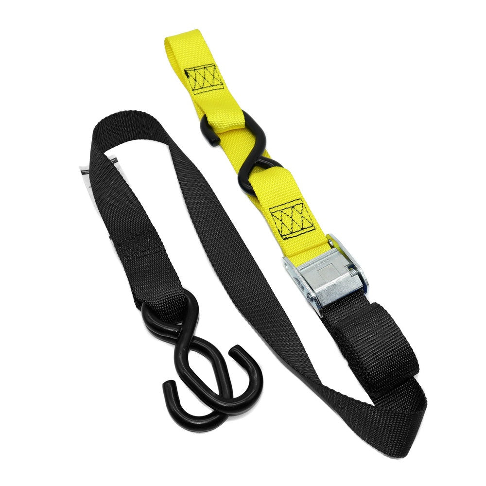New KUSTOM MX Tie Down 38mm Twin Hook - Black/Yellow Loop 20-TD2-BY