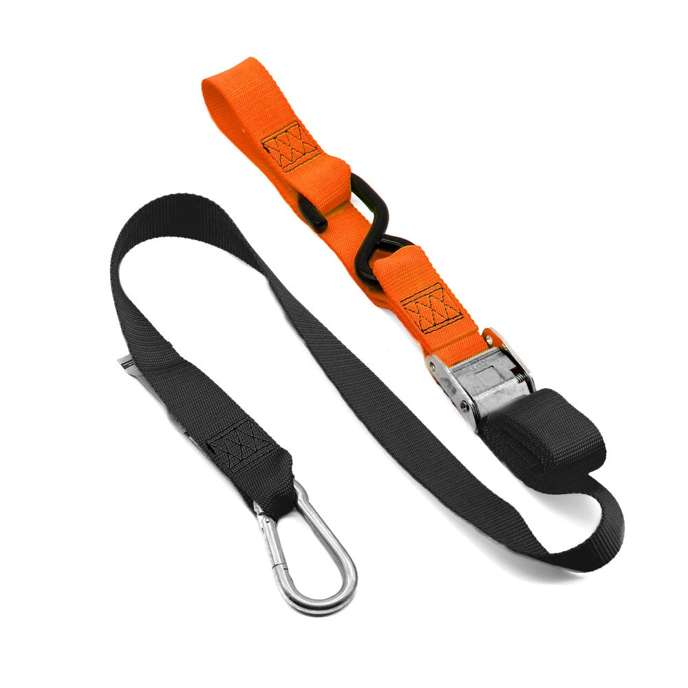 New KUSTOM MX Tie Down 38mm Snap Hook - Black/Orange Loop 20-TD4-BO