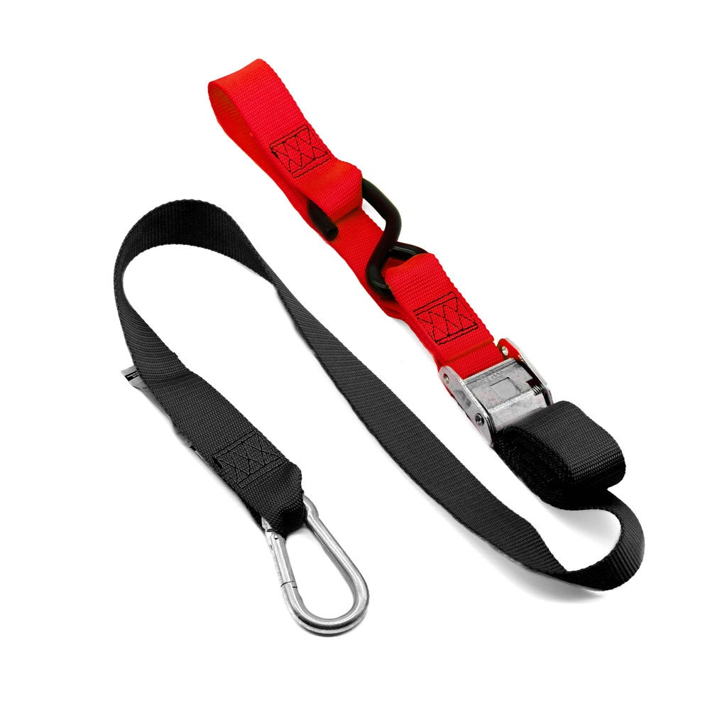 New KUSTOM MX Tie Down 38mm Snap Hook - Black/Red Loop 20-TD4-BR
