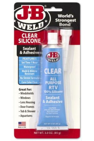 New J-B WELD Clear Silicone Waterproof Sealant & Adhesive RTV 85g 31310