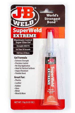 New J-B WELD Superweld Extreme Instant Adhesive Strong, Flexible Bond 15gm 33400