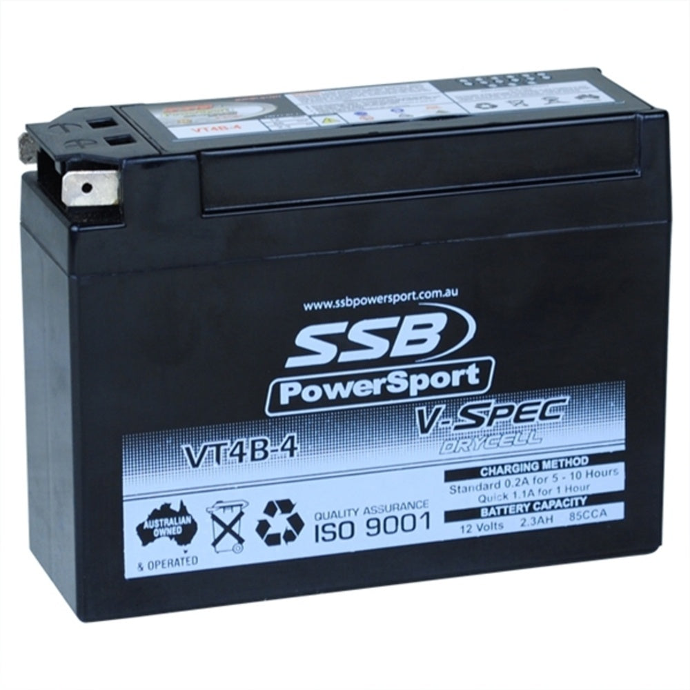 New SSB 12 Volt V-Spec High Perform AGM Battery For SUZUKI, YAMAHA 4-VT4B-4