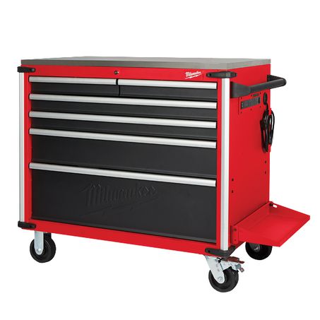 New Milwaukee Heavy Duty Gauge 40In Mobile Steel Top Work Bench 48228538