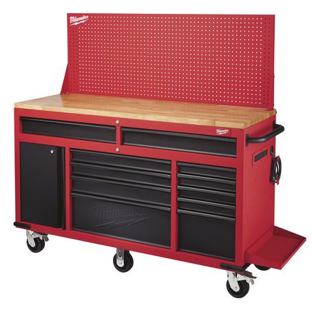 New Milwaukee Reinforced Angle Iron Base 61In Mobile Work Station Bench 48228562