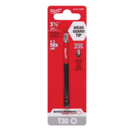 New Milwaukee Shockwave Power Bit Torx T30 89Mm (3-1/2“) 1Pk - 48324289