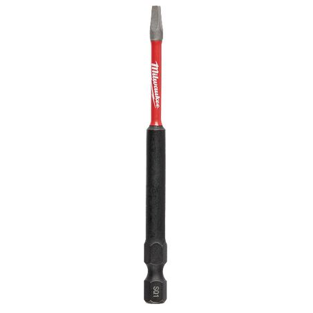 New Milwaukee Shockwave Power Bit Square Recess #1 89Mm (3-1/2”) 1Pk - 4832457
