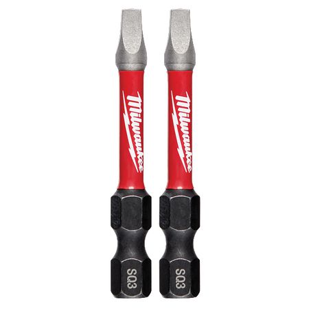 New Milwaukee Shockwave Power Bit Square Recess #3 50Mm (2“) 2Pk - 48324910