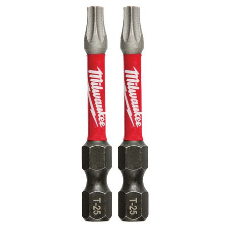 New Milwaukee Shockwave Power Bit Torx T25 50Mm (2“) 2Pk - 48324985