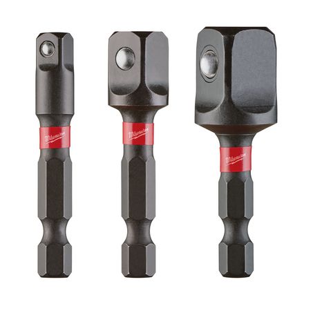 New Milwaukee Shockwave Power Bit Socket Adapter 3Pc Set - 48325033