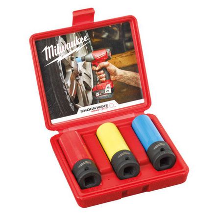 New Milwaukee Shockwave Automotive Impact Socket Set 3Pc - 4932451568
