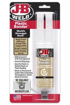 New J-B WELD Quick Setting Automotive Trim Plastic Bonder Syringe -25ml 50133