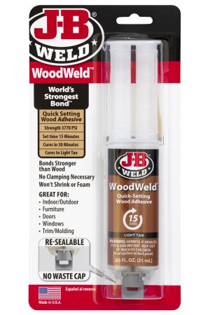 New J-B WELD Fast Setting Adhesive System Woodweld Syringe 50151