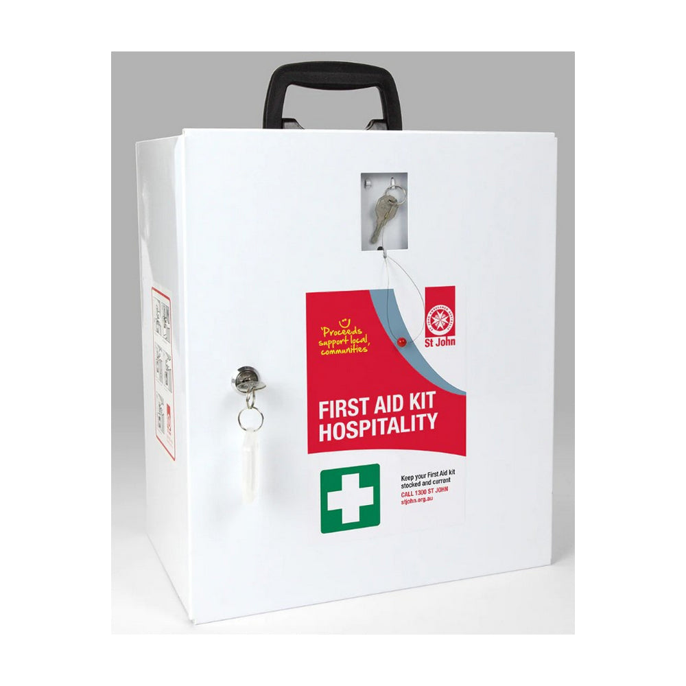 New ST JOHN AMBULANCE Hospitality First Aid Kit, Wallmountable with Key #603605 | Australian Moto Spares