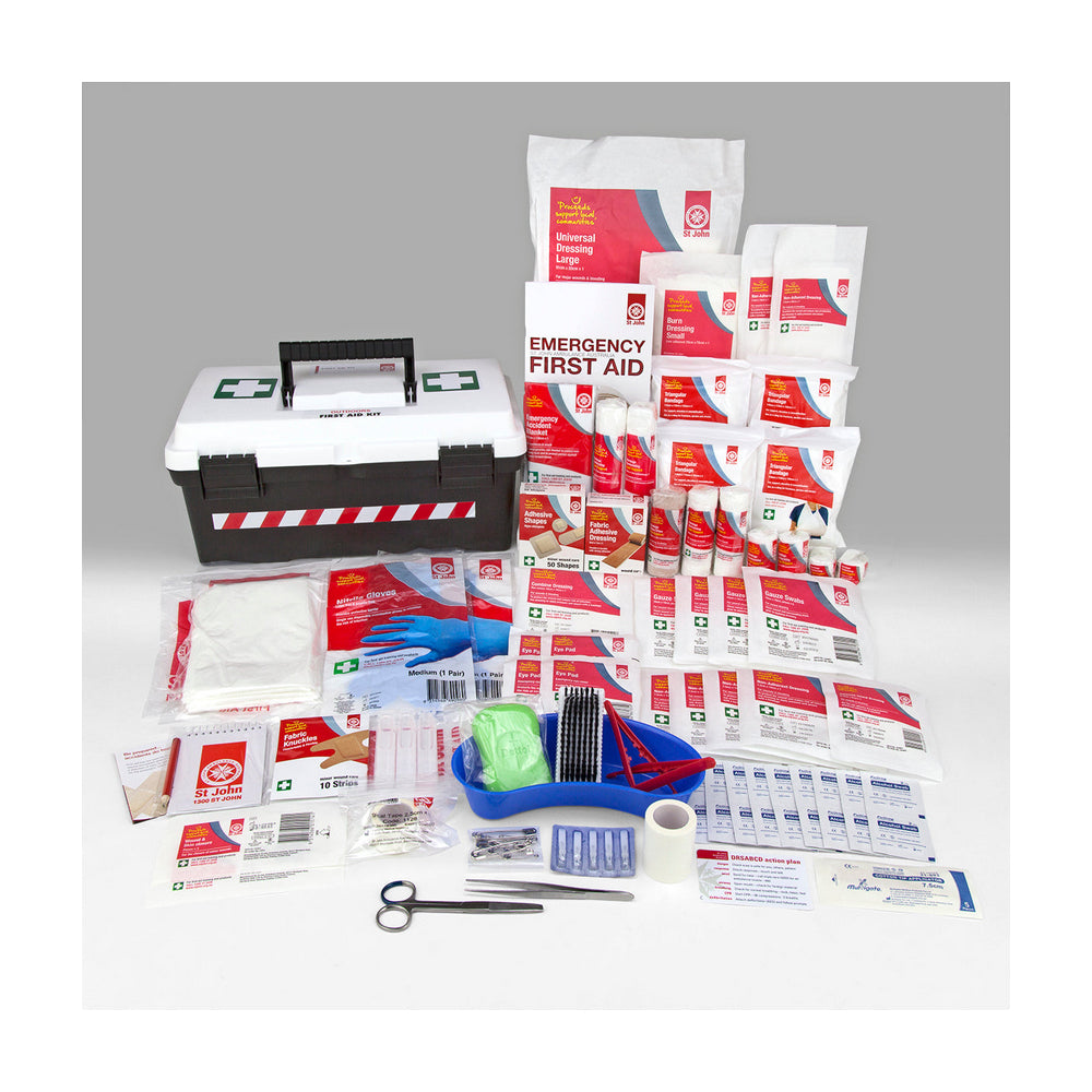 New ST JOHN AMBULANCE Portable First Aid Kit for Outdoors, Durable #605501
