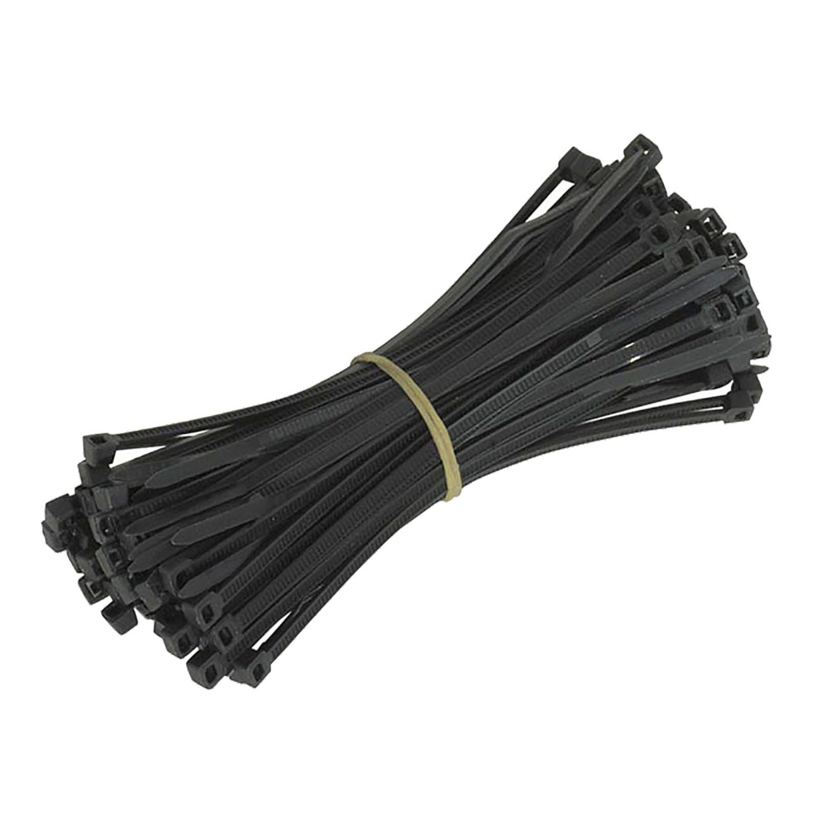 New WHITES Cable Ties 380 x 7.6mm (100/Bag) Black #CT380